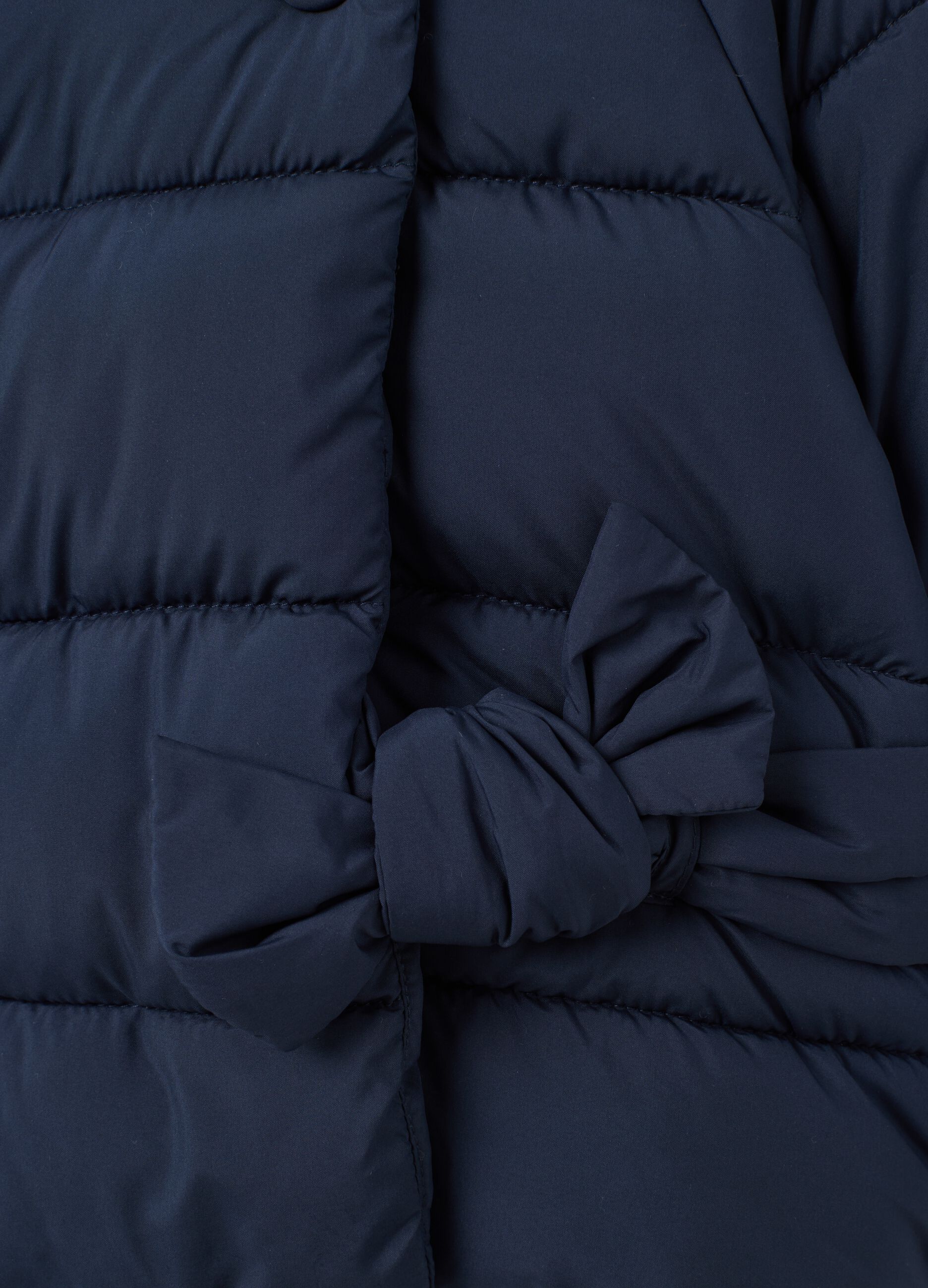 Girl's blue regular fit hooded jacket