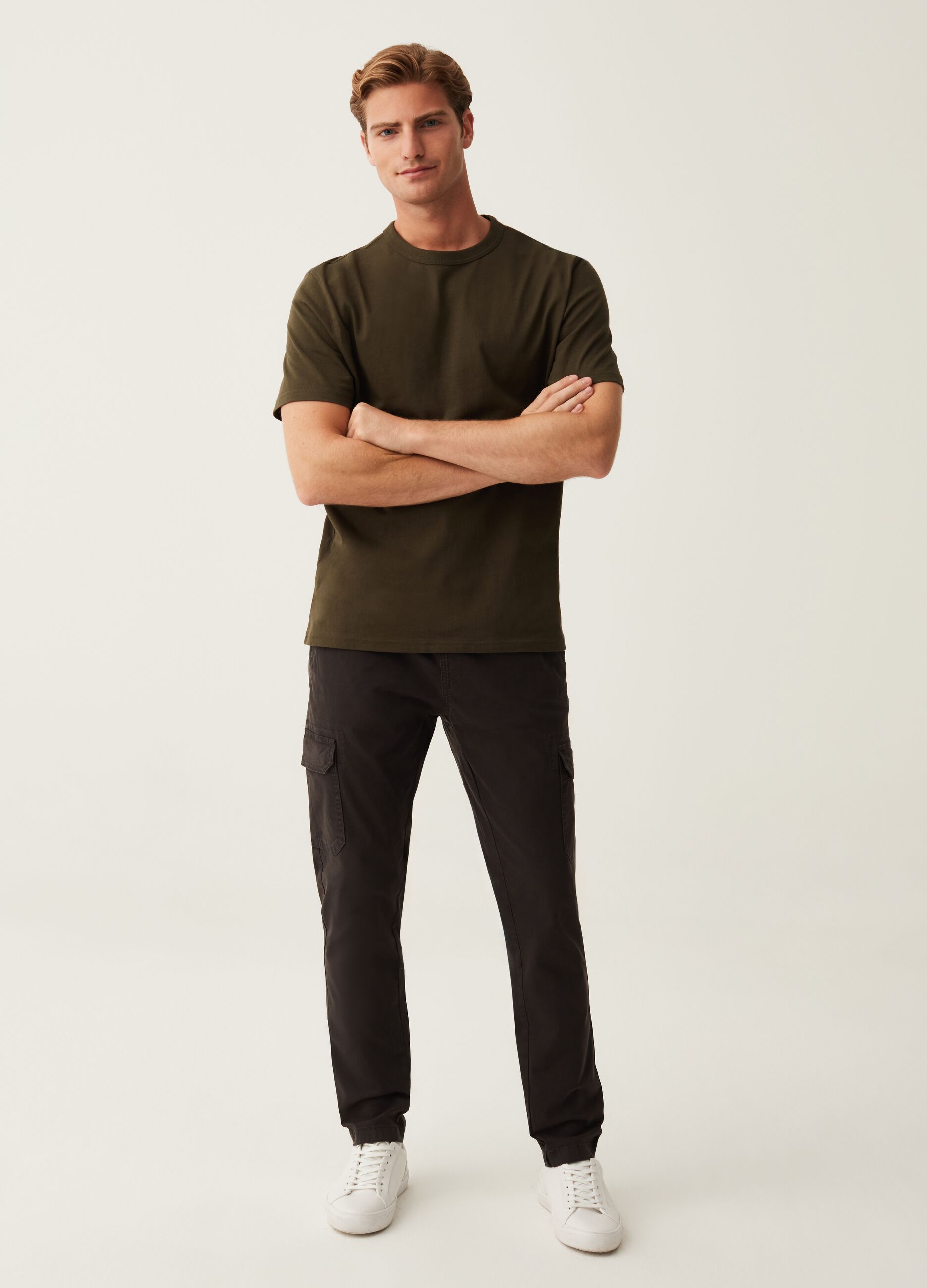 Joggers cargo in cotone stretch_1
