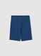 Boys' pure cotton blue shorts with New York print, regular fit_4
