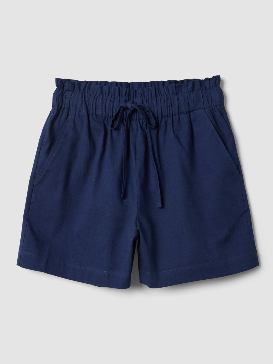 Shorts blu in puro cotone_0
