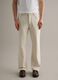 Beige regular fit cotton-linen blend jeans_1