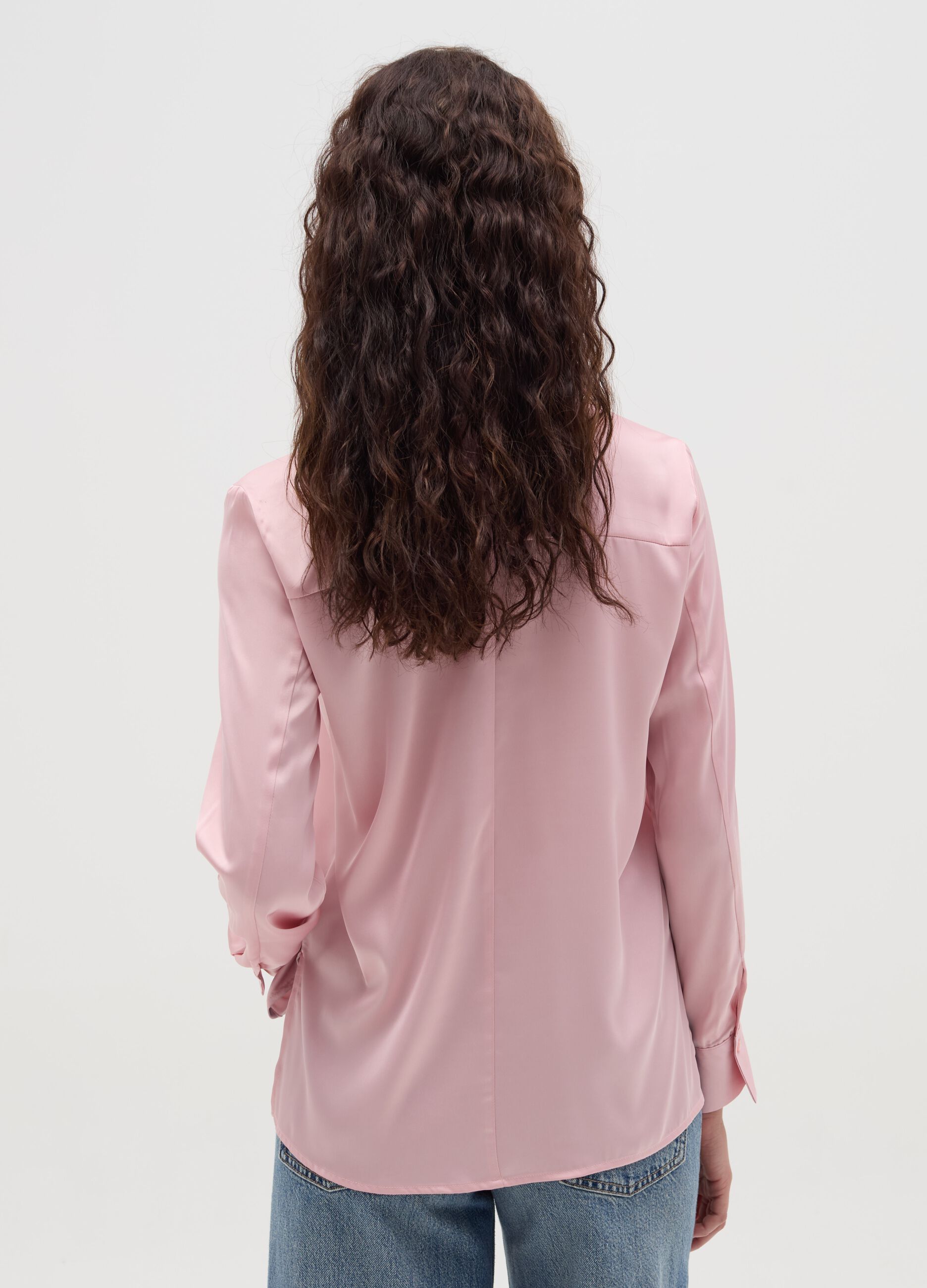 Satin shirt with side splits