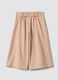 Beige formal wide-leg trousers in stretch viscose with pleats_1