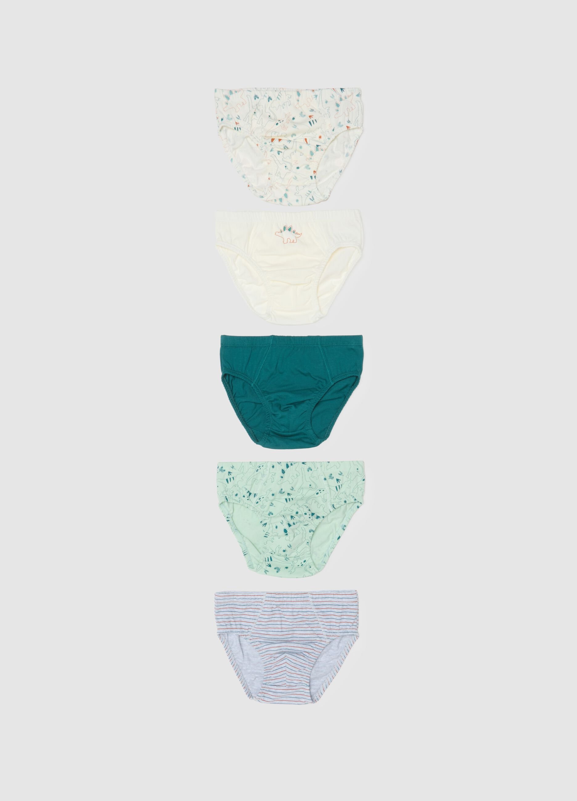 Multipack set of children's multicolour regular fit cotton briefs