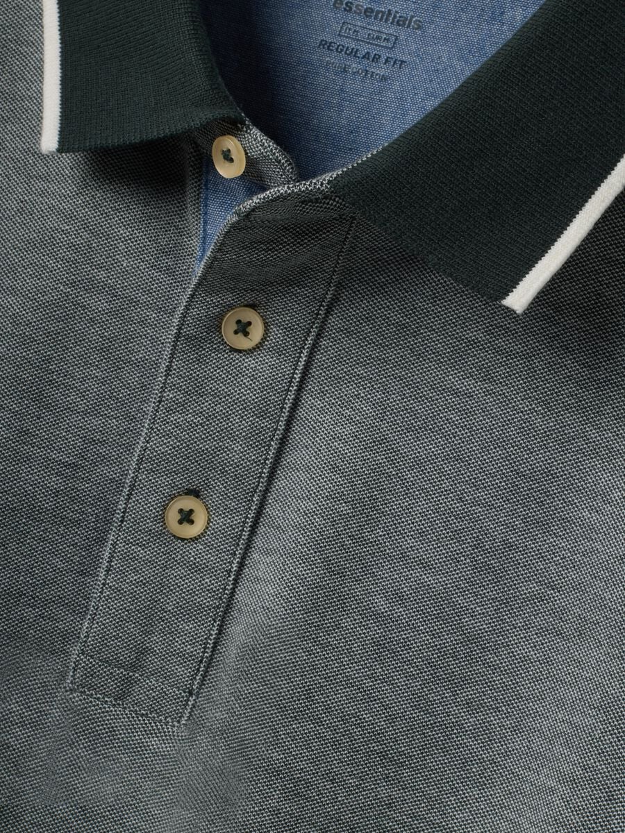 Polo grigia in puro cotone con collo classico_5