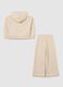 Beige cotton blend regular fit girl set_1