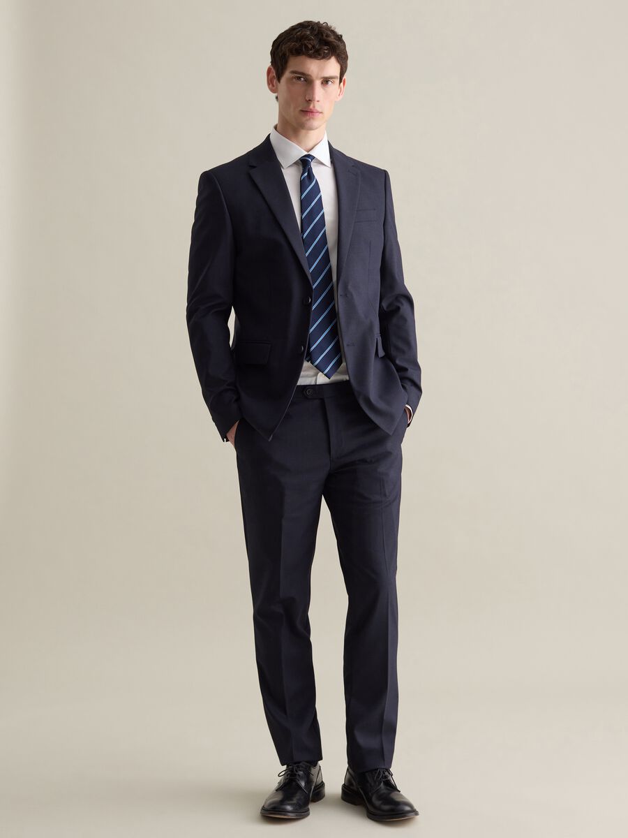 Slim-fit blue tailored trousers_0