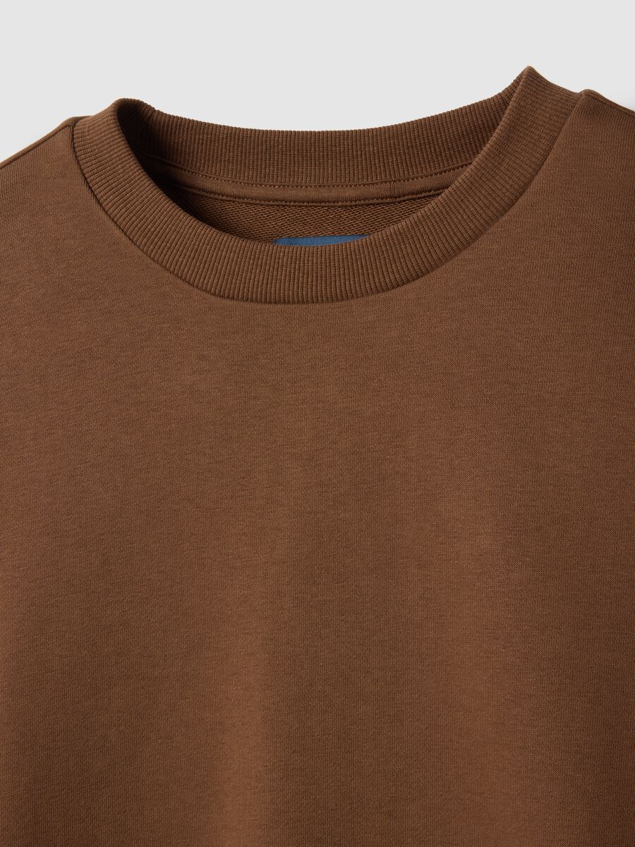 Light grey melange crew neck sweatshirt_5