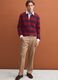 Red pure cotton striped long-sleeve rugby polo, regular fit_1