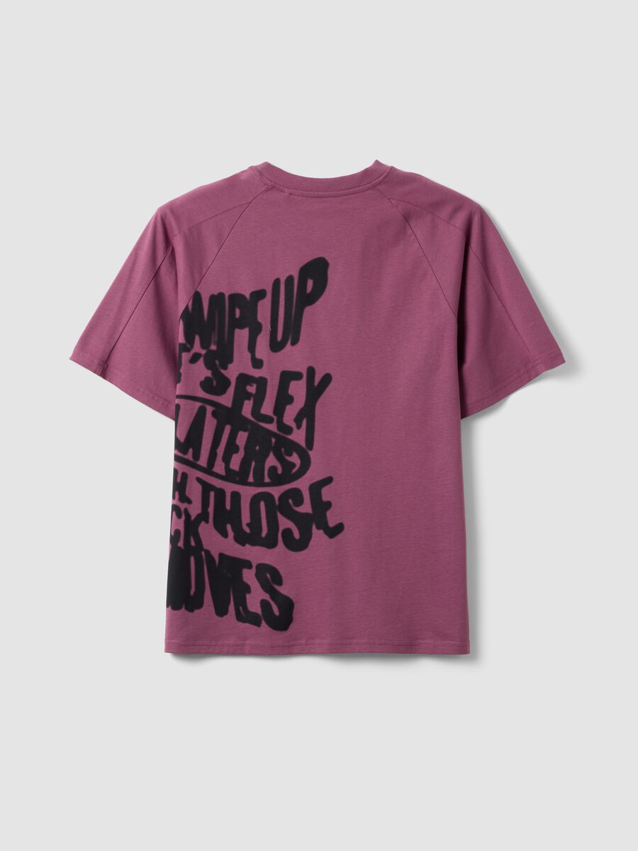 Purple pure cotton boys&rsquo; oversized T-shirt with print_4