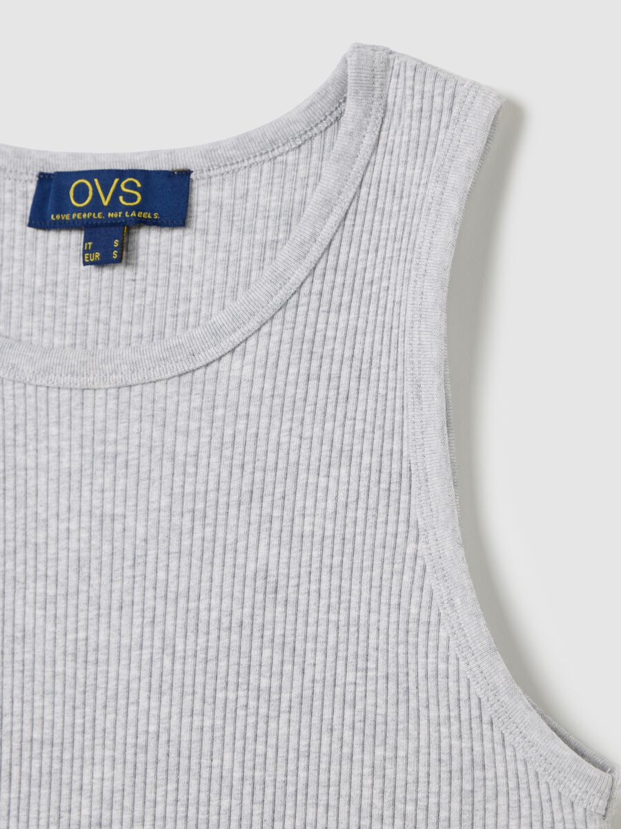 Grey cotton stretch vest top by Ovs_5