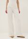 White wide leg stretch cotton jogger trousers_1