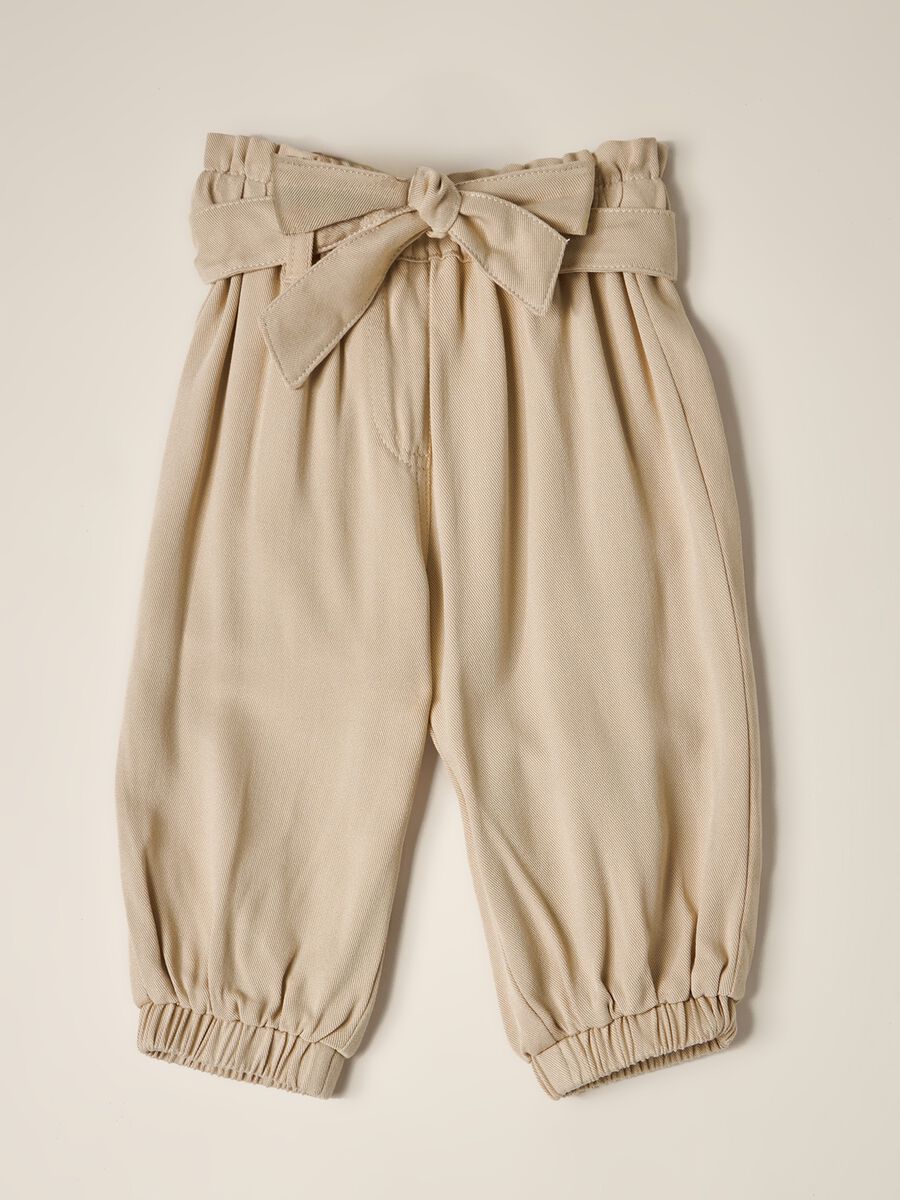 IANA Baby Girl Pure Viscose Twill Trousers_0