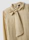 Beige viscose-blend blouse with bow collar_1
