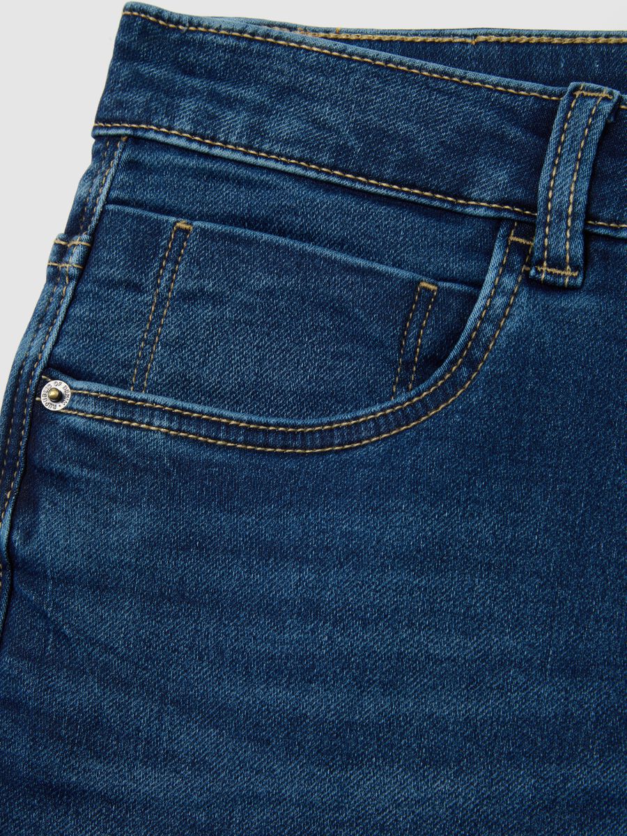 Blue denim jeans in cotton blend skinny fit_5