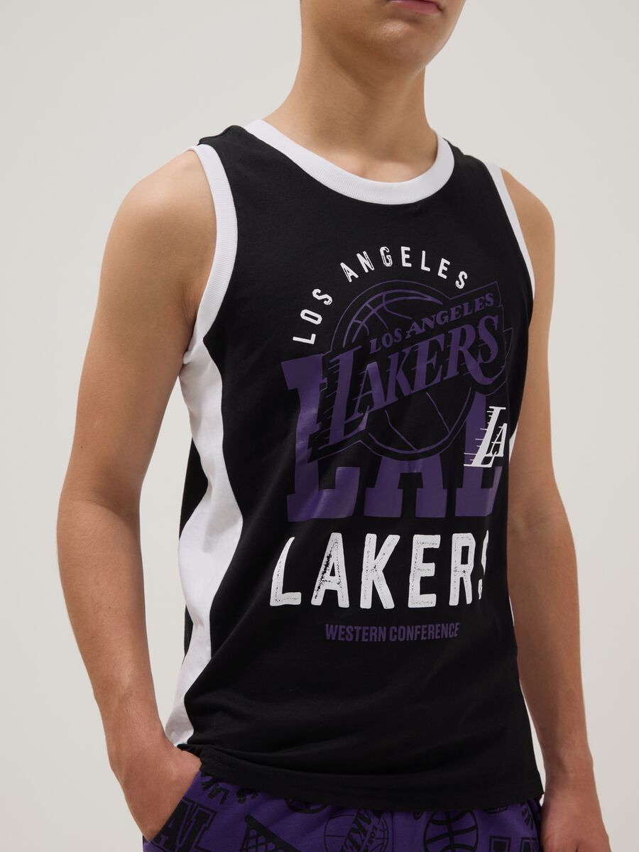Canotta multicolor in puro cotone da ragazzo relaxed fit Lakers_1
