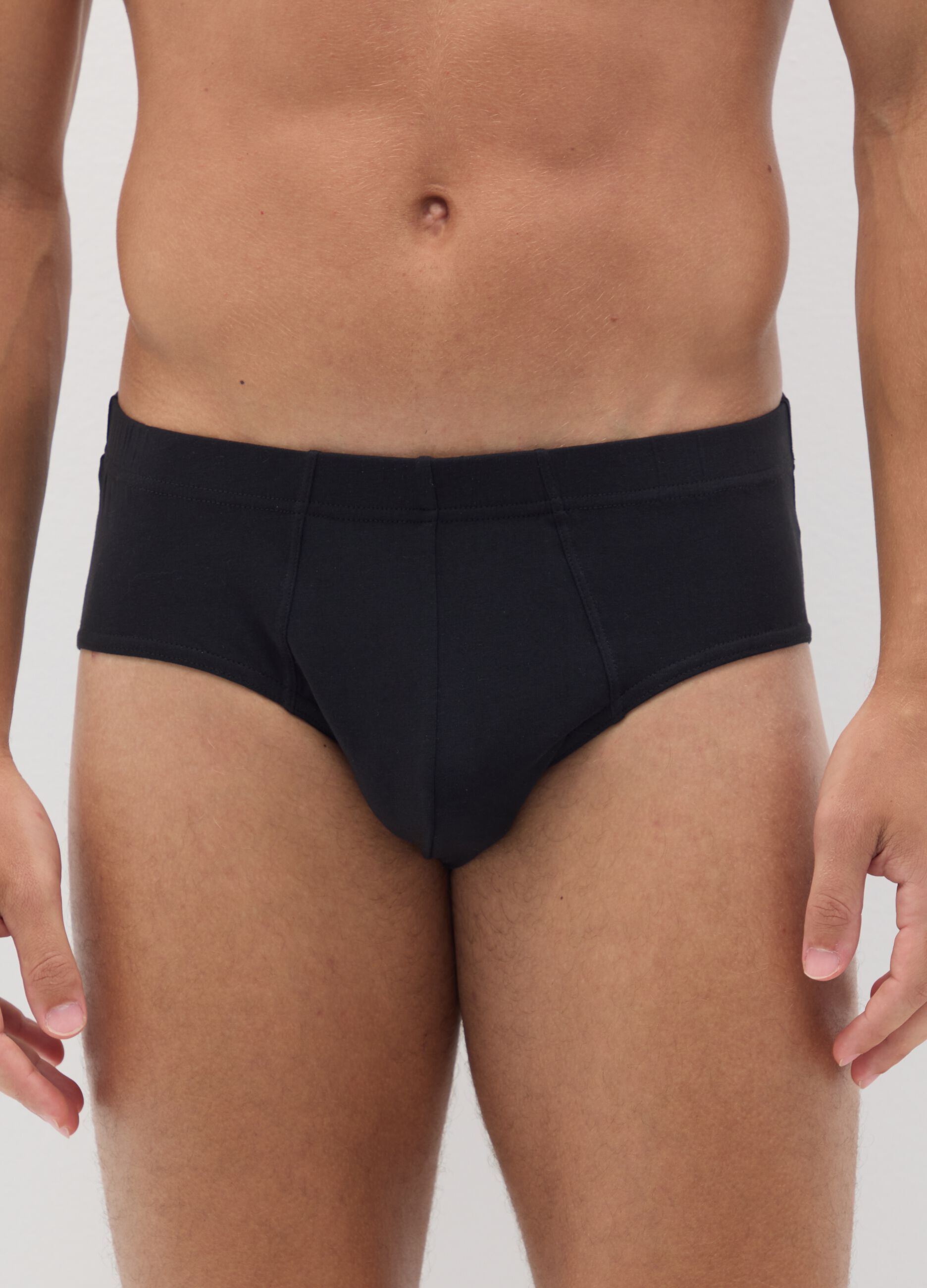 Black Cotton Regular Fit Briefs