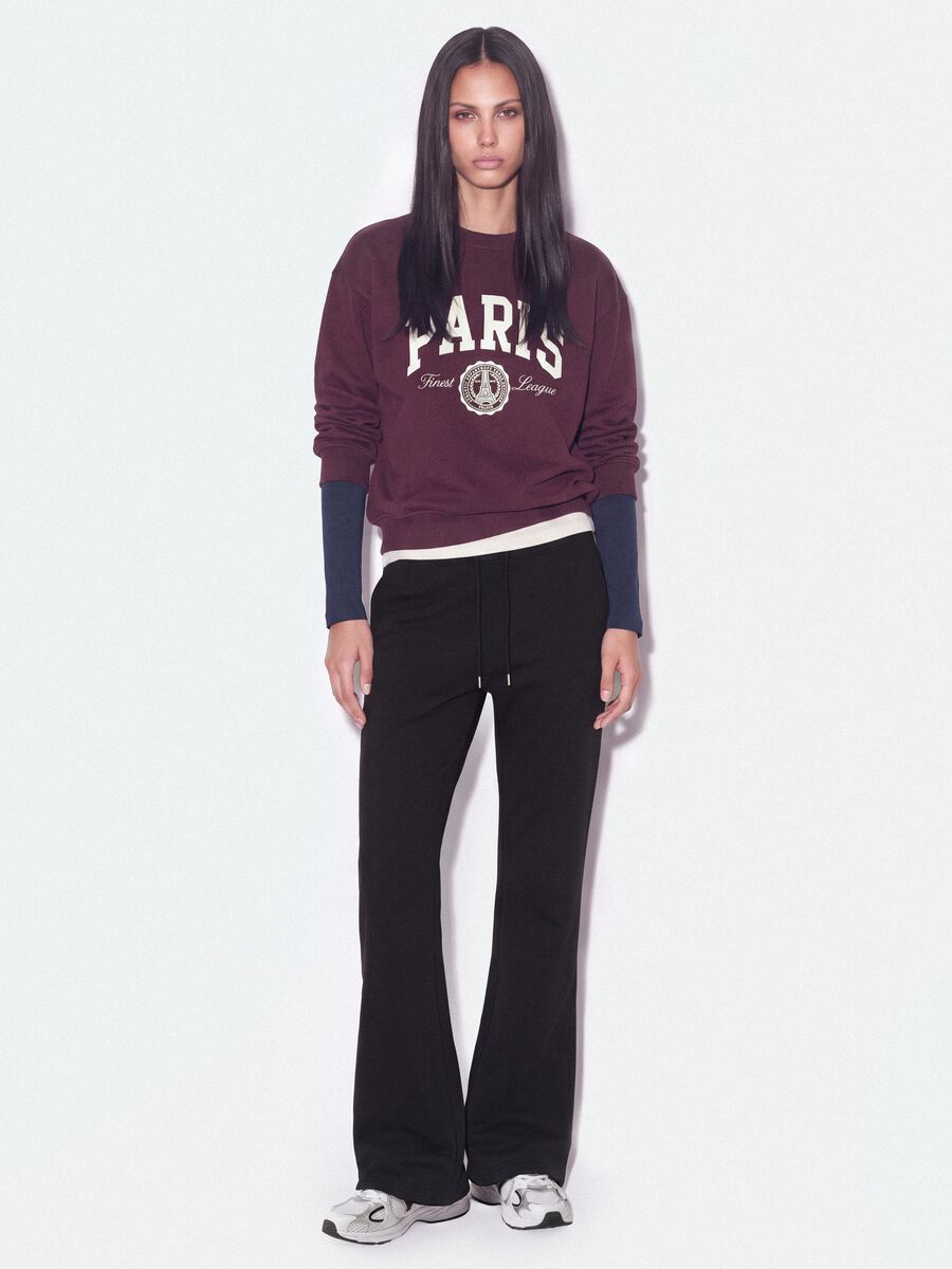 Blue flared joggers in stretch organic cotton_0