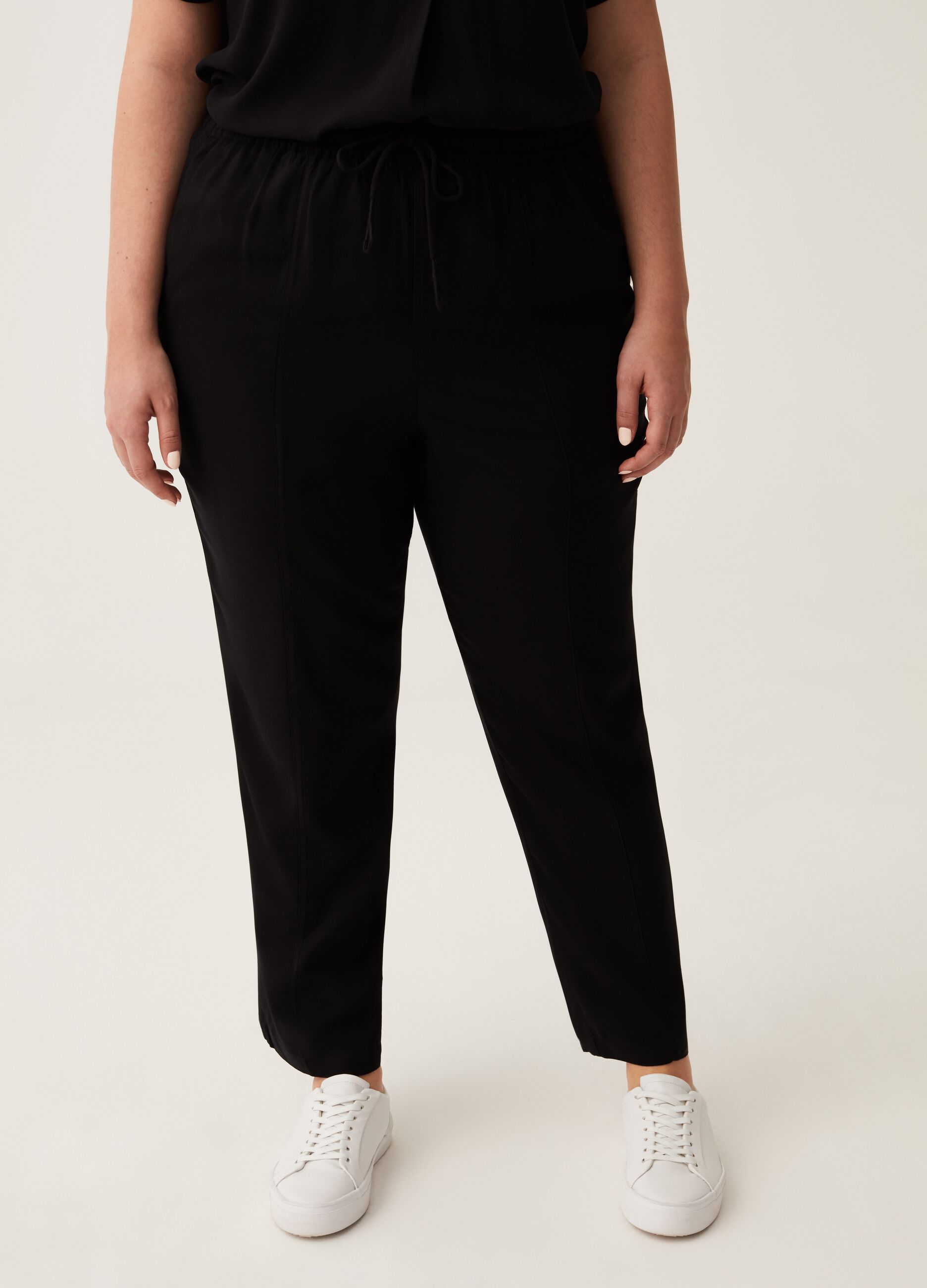 Joggers in viscosa con coulisse Curvy MYA
