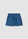 Girls' Pure Cotton Blue Denim Regular Fit Shorts_0