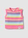 Multicoloured striped cotton blend tank top for girls with regular fit_0