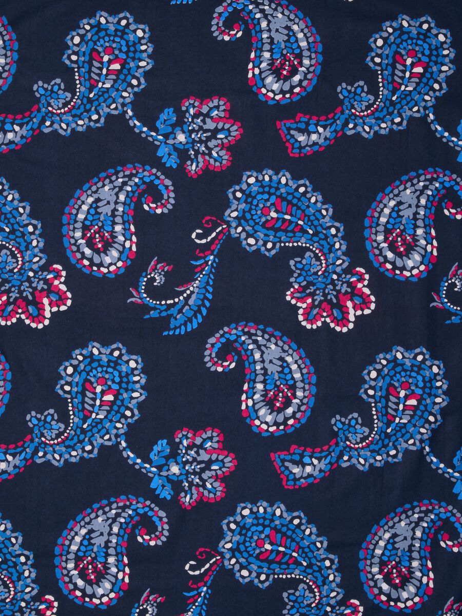 Blue pure cotton beach towel with paisley print_2