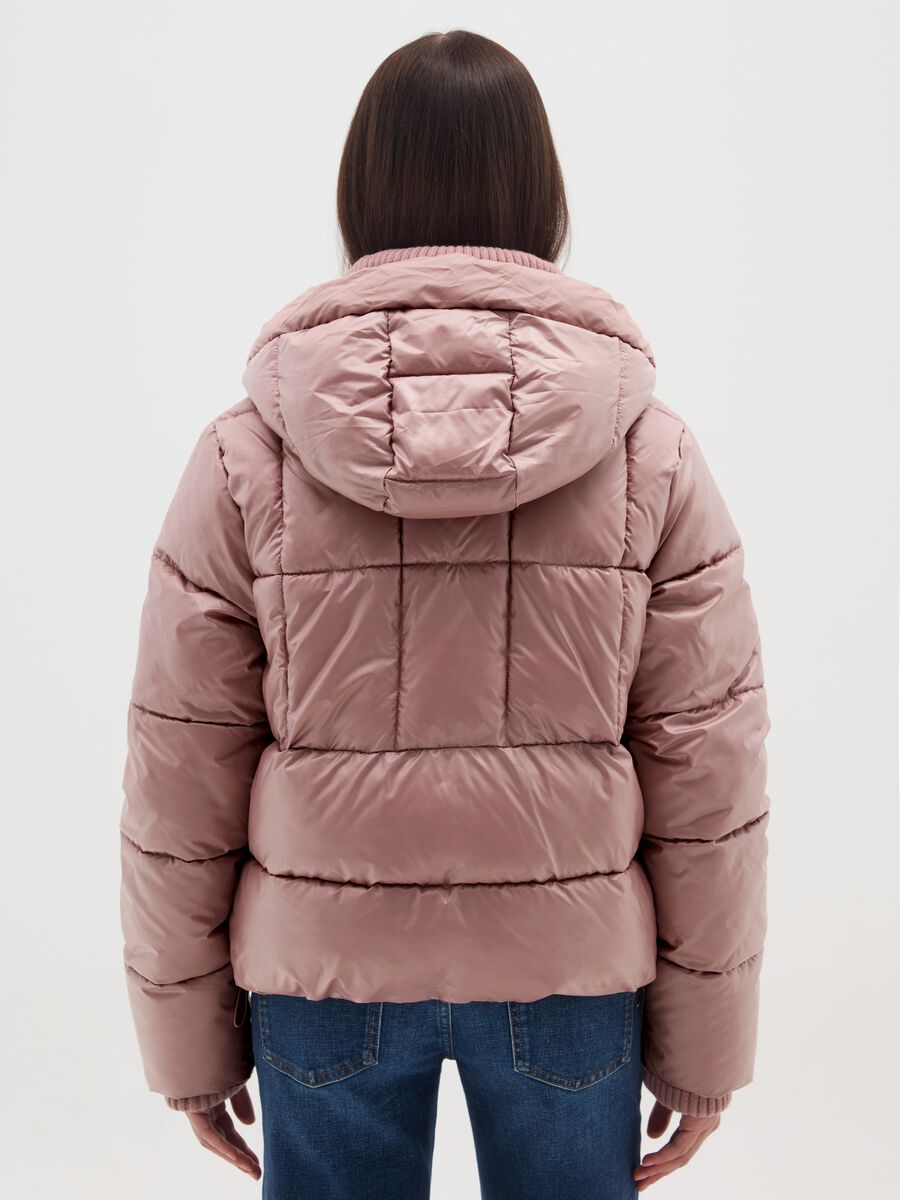 Piumino The Iconic Puffer rosa con cappuccio_2