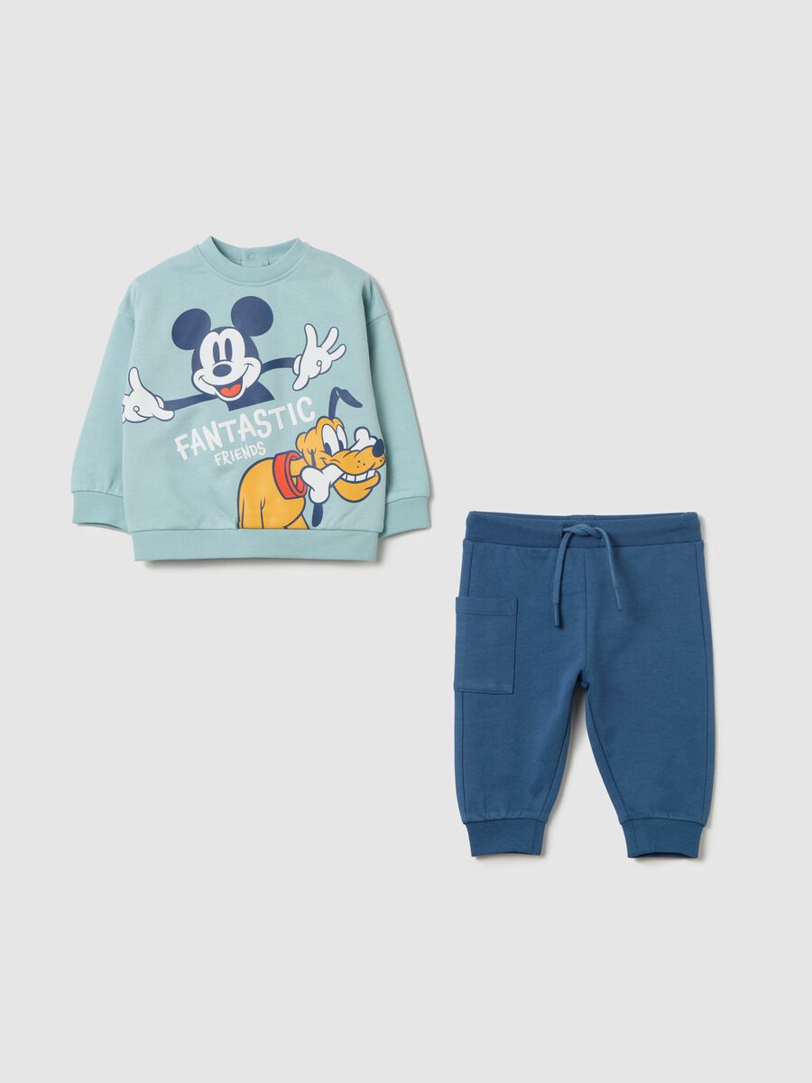 Jogging set in cotton with Mickey Mouse and Pluto print_0