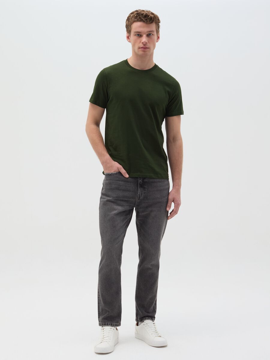 T-shirt in slub cotton with round neck_1
