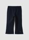 Leggings blu flare in cotone organico elasticizzato con cuore per bimba_0