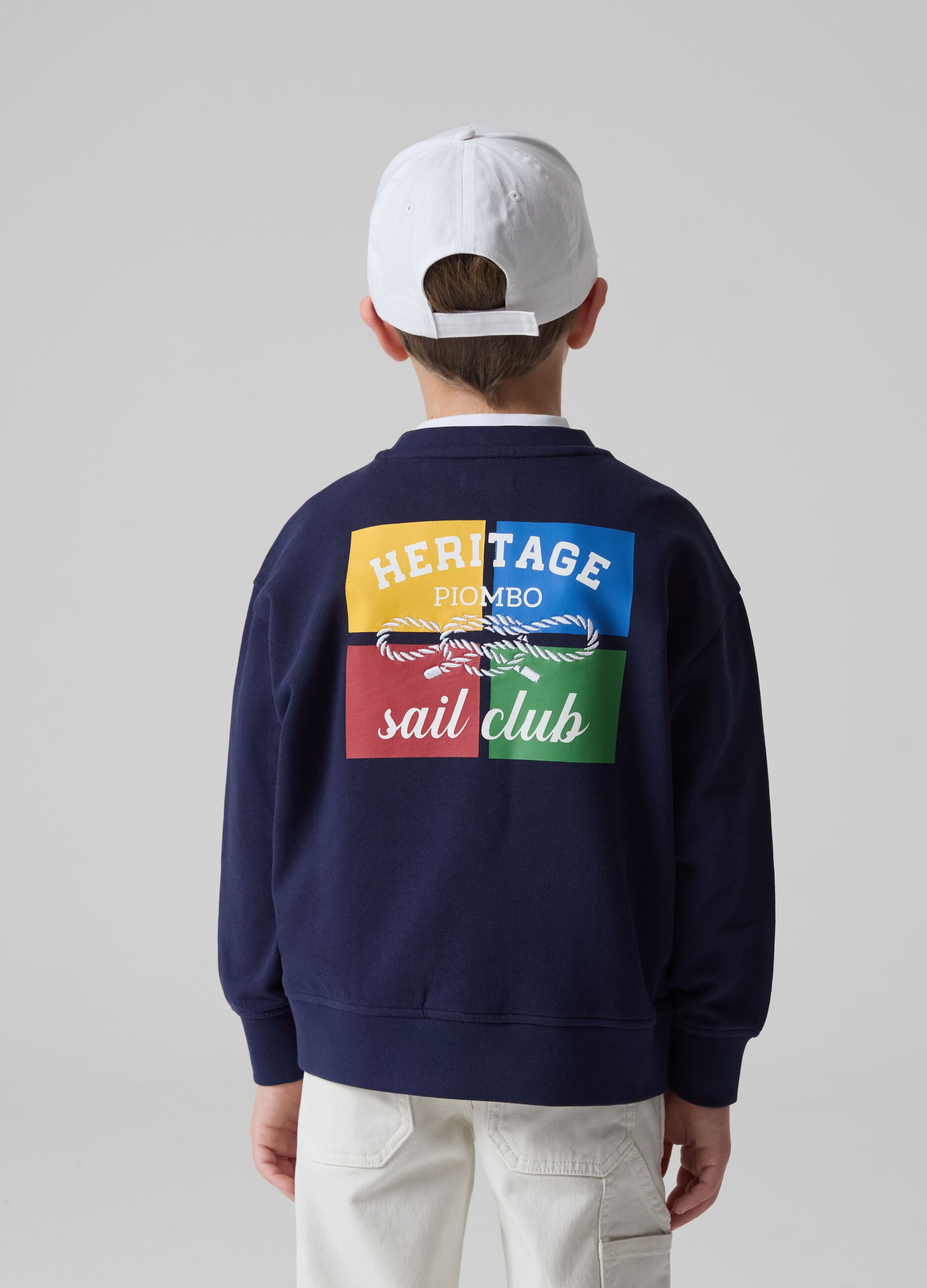 French Terry sweatshirt with print and embroidery