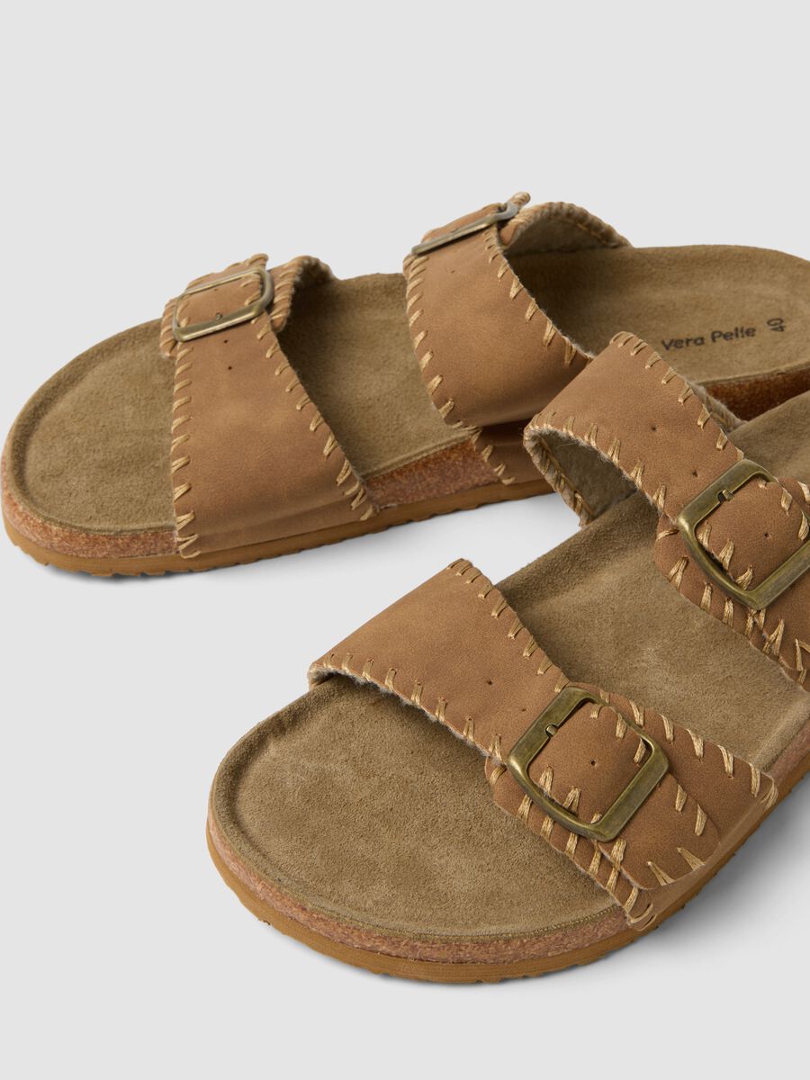 Brown double-strap sandals with buckles_1