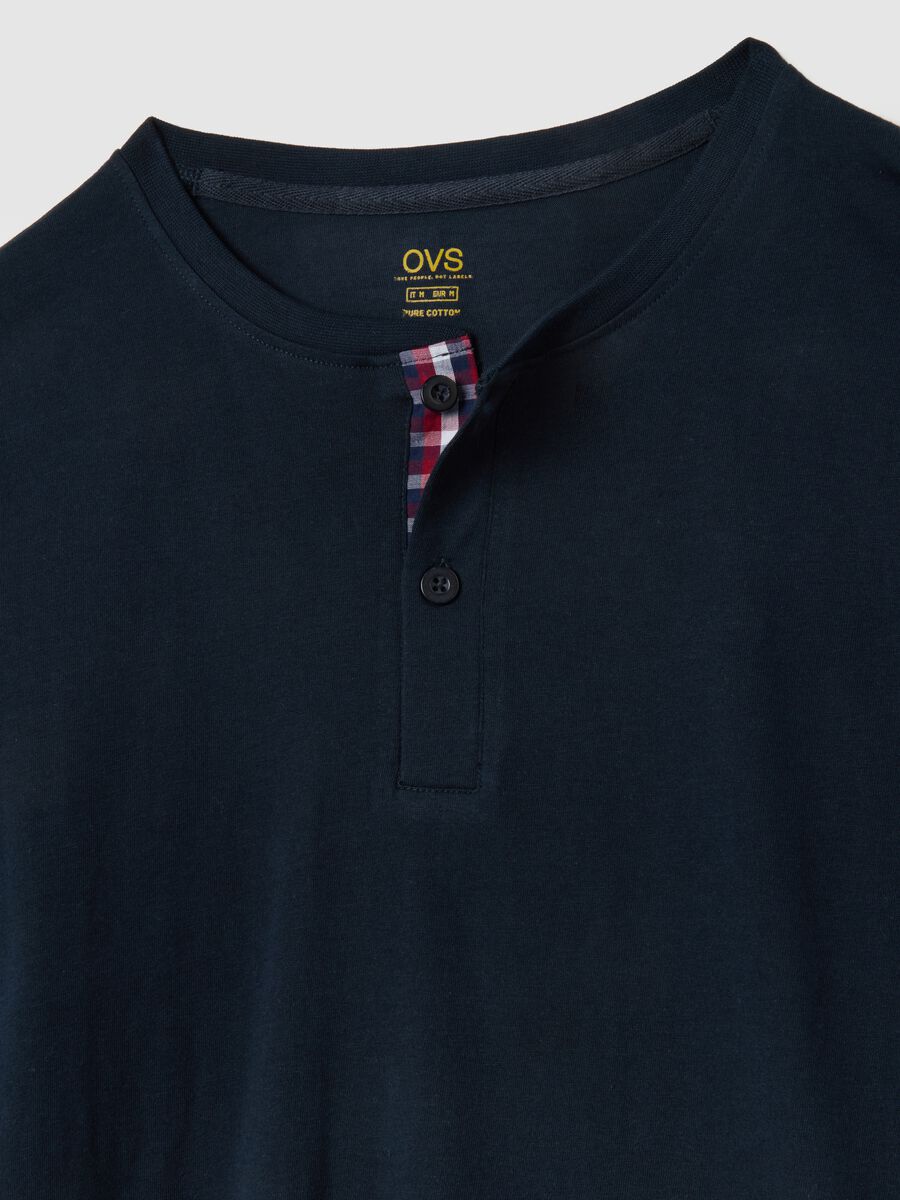 Regular fit long multicolour check pyjamas in pure cotton_5