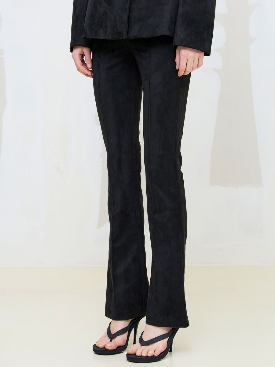 Faux Suede Formal Slim Pants_2