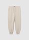 Beige cotton blend trousers regular fit_4