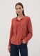 Red pure viscose shirt with neck bow, regular fit_0