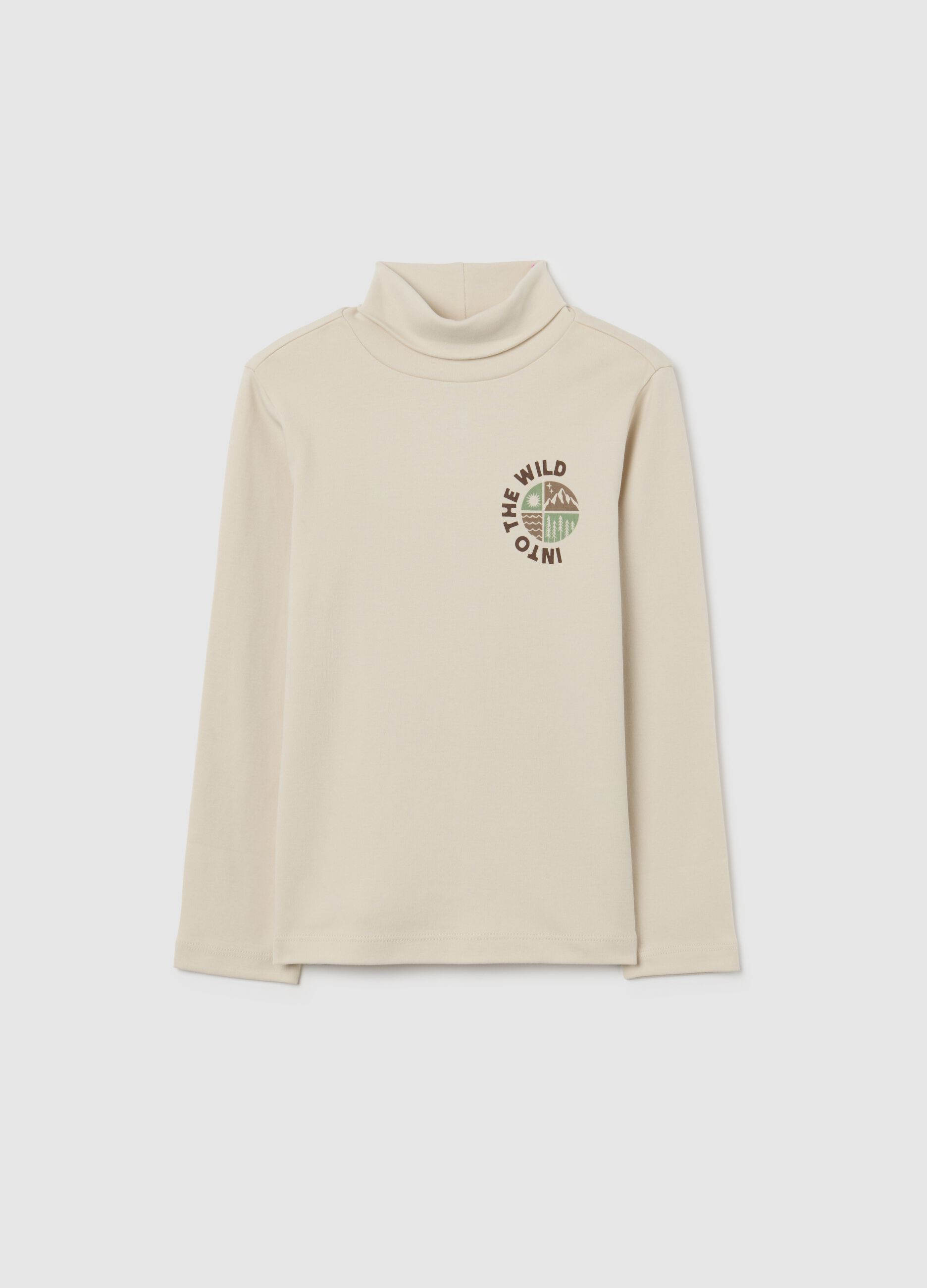 Children's regular fit beige pure cotton jumper
