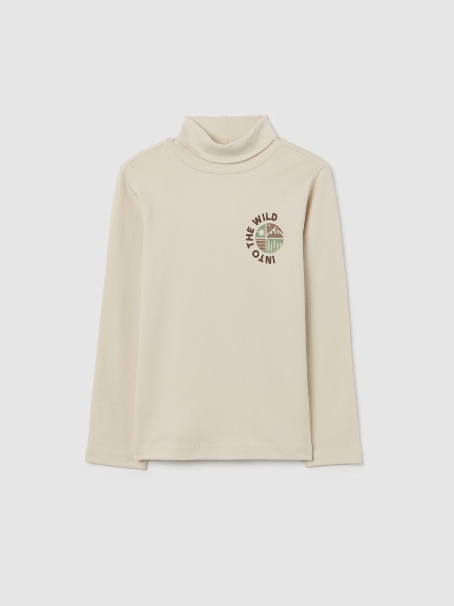 Children's regular fit beige pure cotton jumper_0