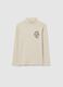 Children's regular fit beige pure cotton jumper_0