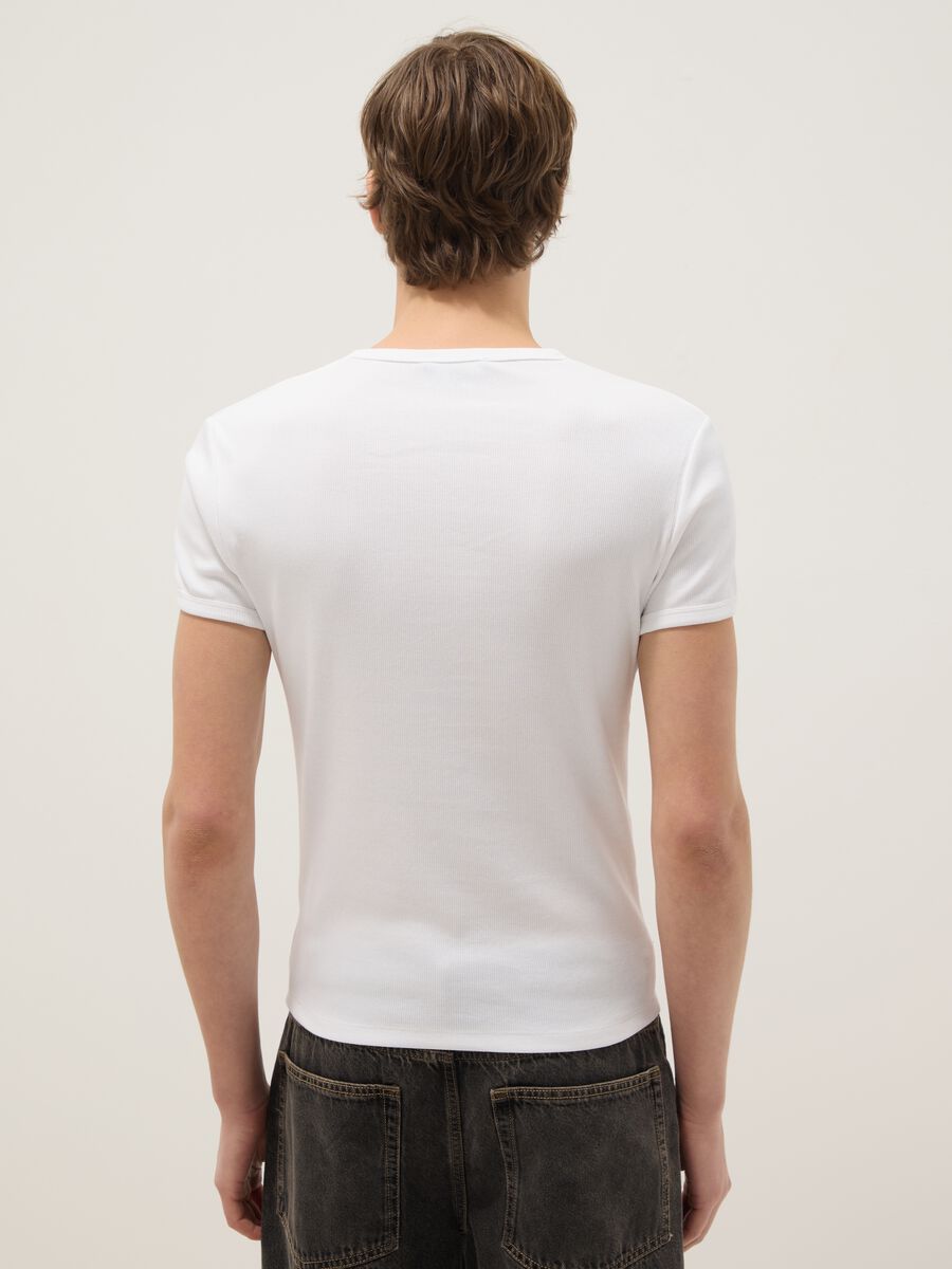 White slim fit stretch cotton t-shirt_2