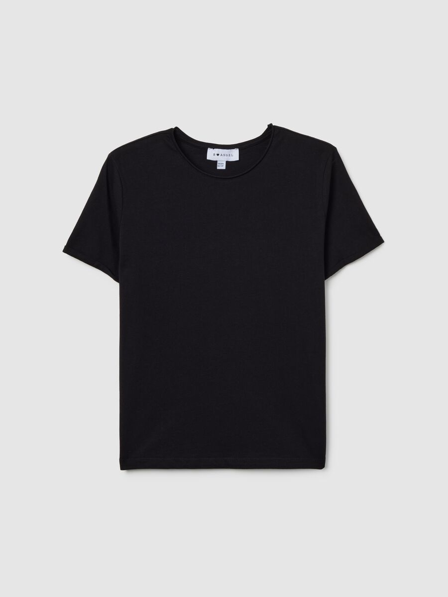 Black pure cotton t-shirt regular fit_4