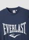 Blue pure cotton regular fit t-shirt with Everlast logo_5
