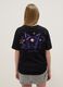 Girls' regular fit black pure cotton T-shirt with Kuromi_1