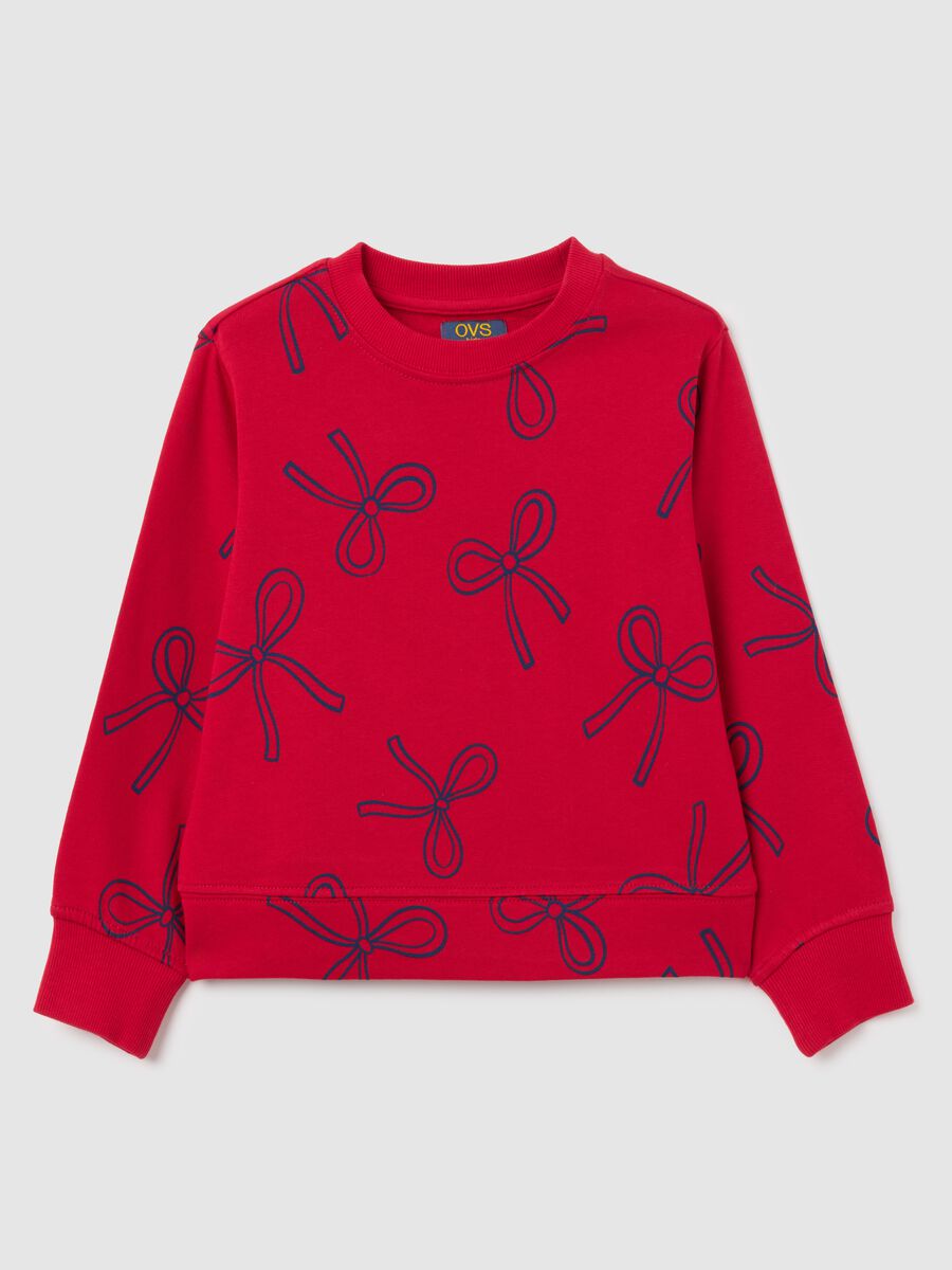 Girls' red pure cotton sweatshirt regular fit_0