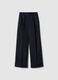 Elegant Blue Lyocell and Linen Wide Leg Trousers_4