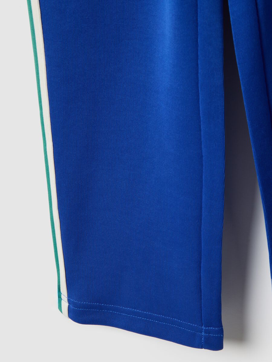 Children's Regular Fit Blue Cotton Blend Trousers_3