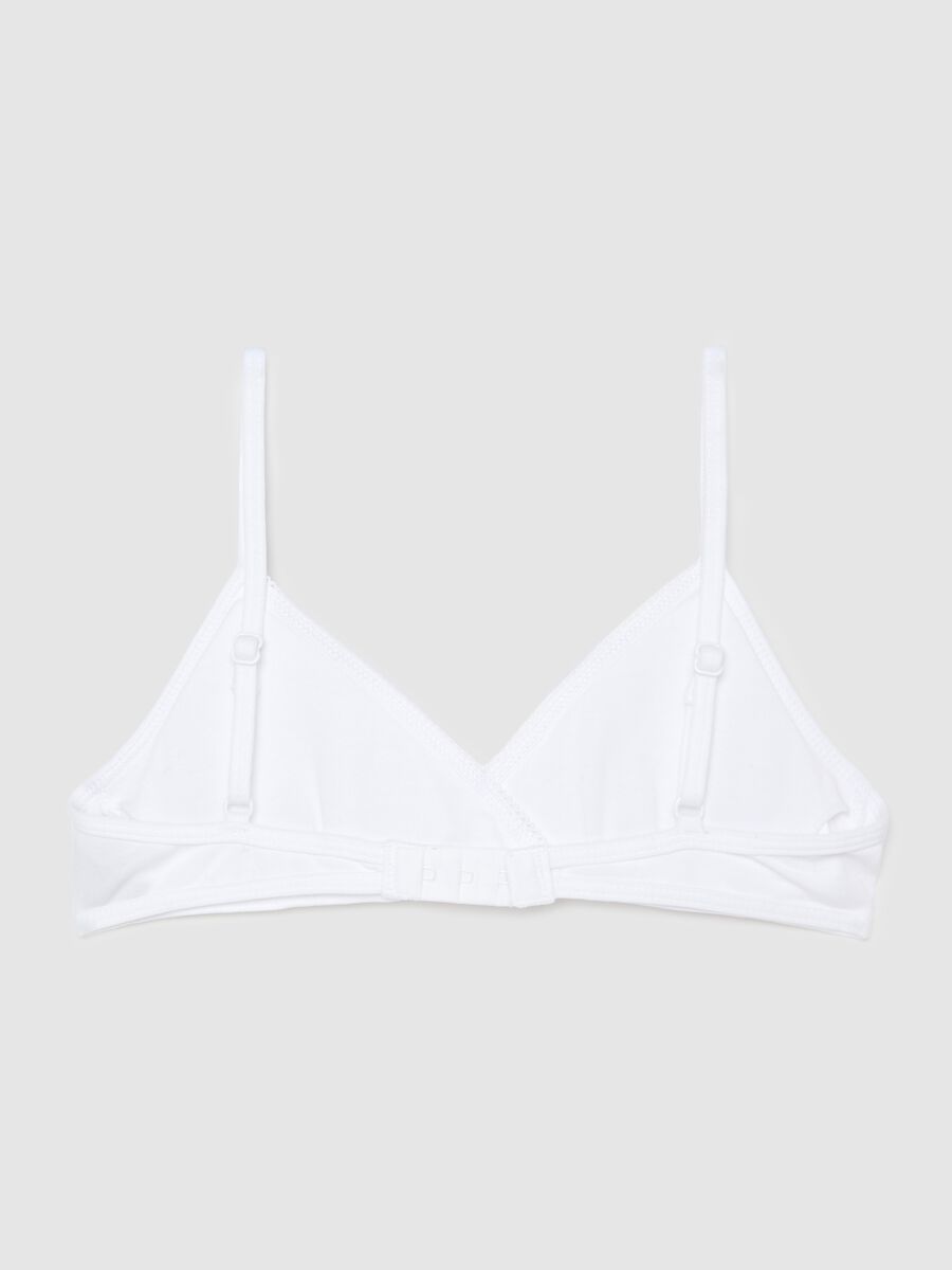Girls' white stretch cotton triangle bra_1