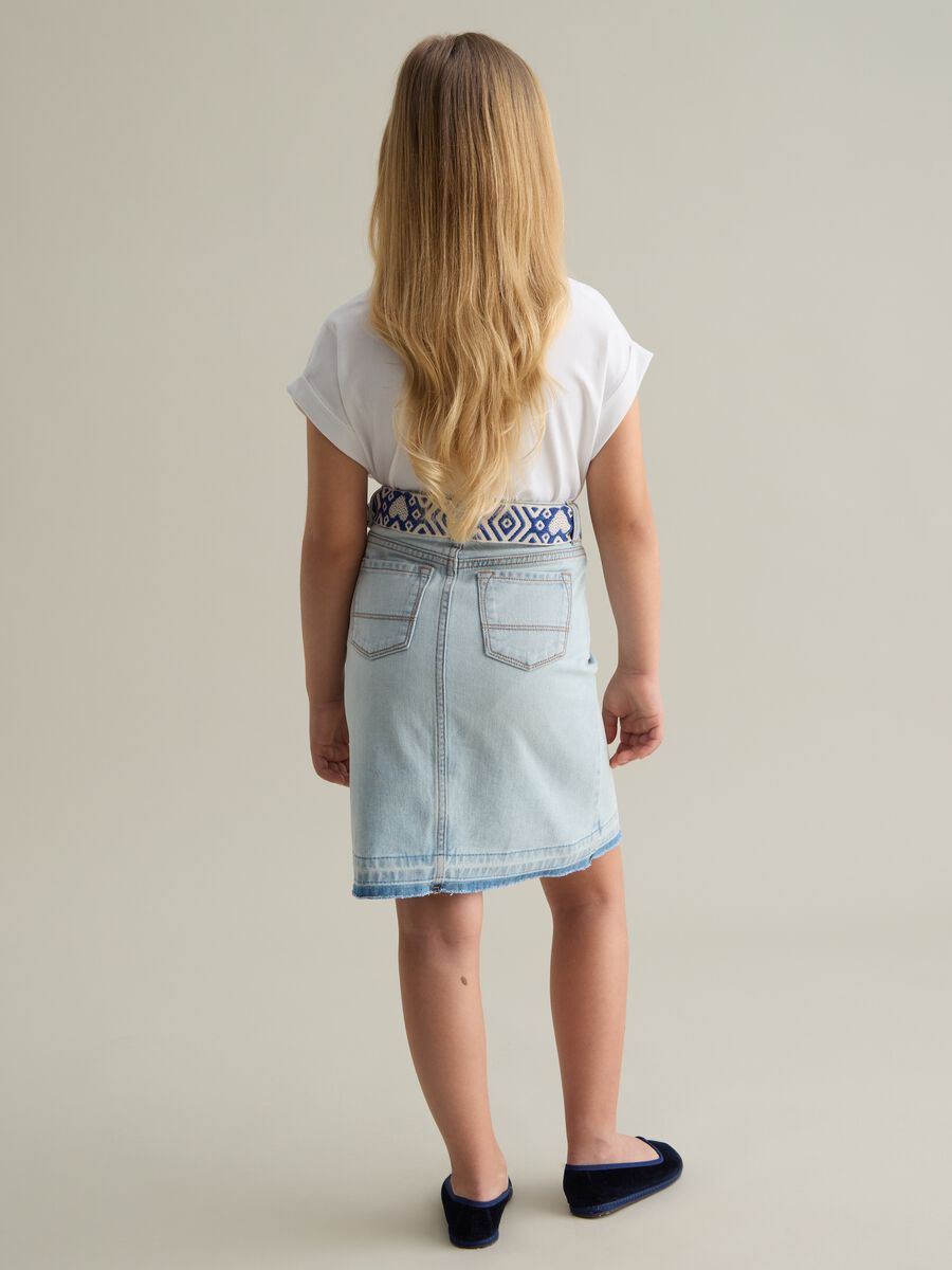 Denim skirt with ethnic belt in cord_2