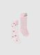 Pack of two pairs of girls' socks in pink cotton blend_0