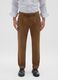 Brown stretch cotton blend chino trousers regular fit_1
